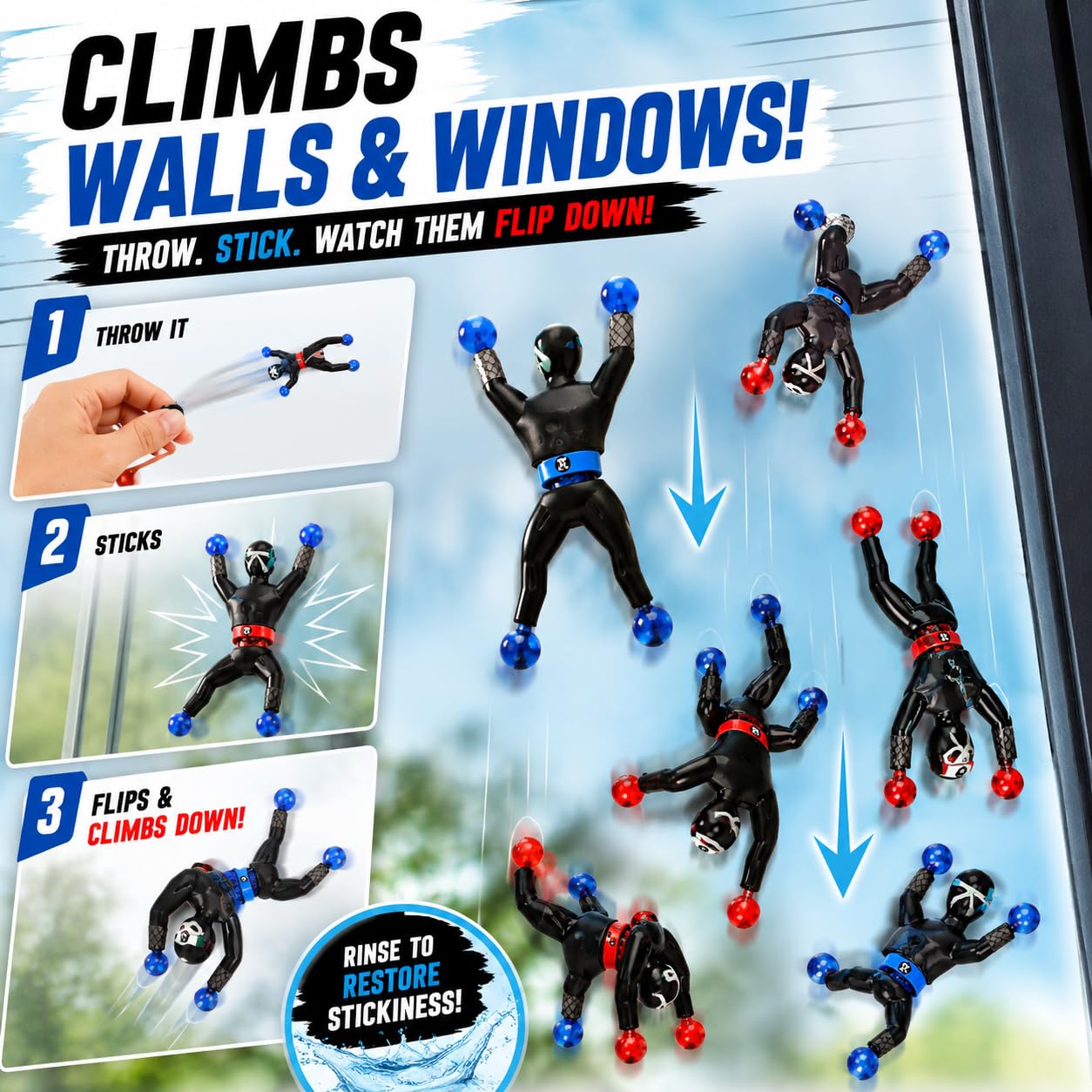 Amazon.com: Liberty Imports 24 Pack Sticky Wall Climbing Ninja