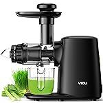 YIOU Juicer Machines, Cold Press Slow Masticating Juicer Easy to Clean with 3 Modes Vegetable and Fruit Juicer Extractor BPA-free High Hardness Tritan Material Slow Juicer, black (SJ-Black)