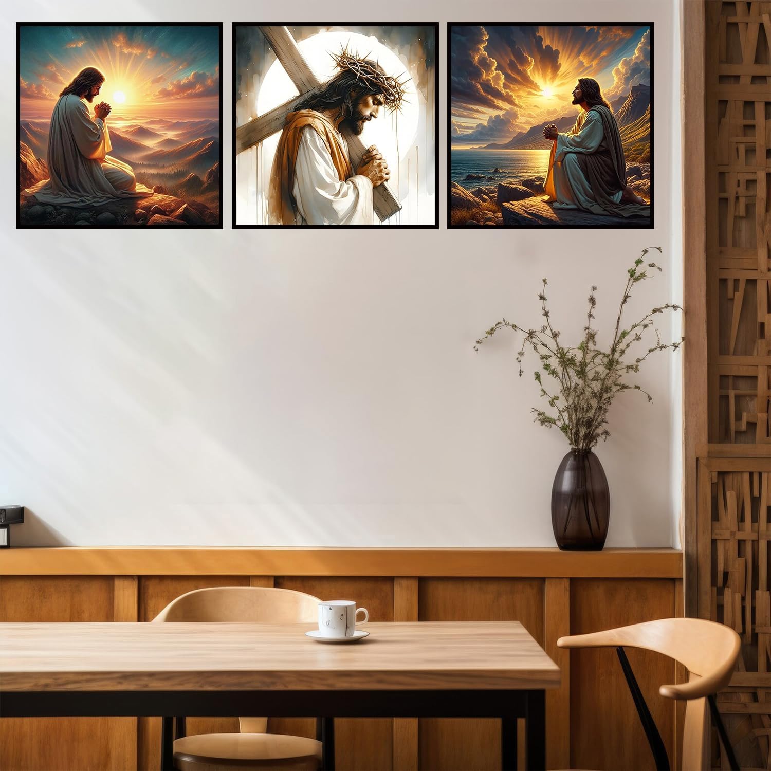 Benjenes 3PCS Jesus Diamond Art Kits for Adults Christ Diamond Painting image 4