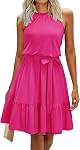 Newshows 2026 Mode Été Halter Robes Casual sans manches Ruffle Sundress avec des poches pour femme