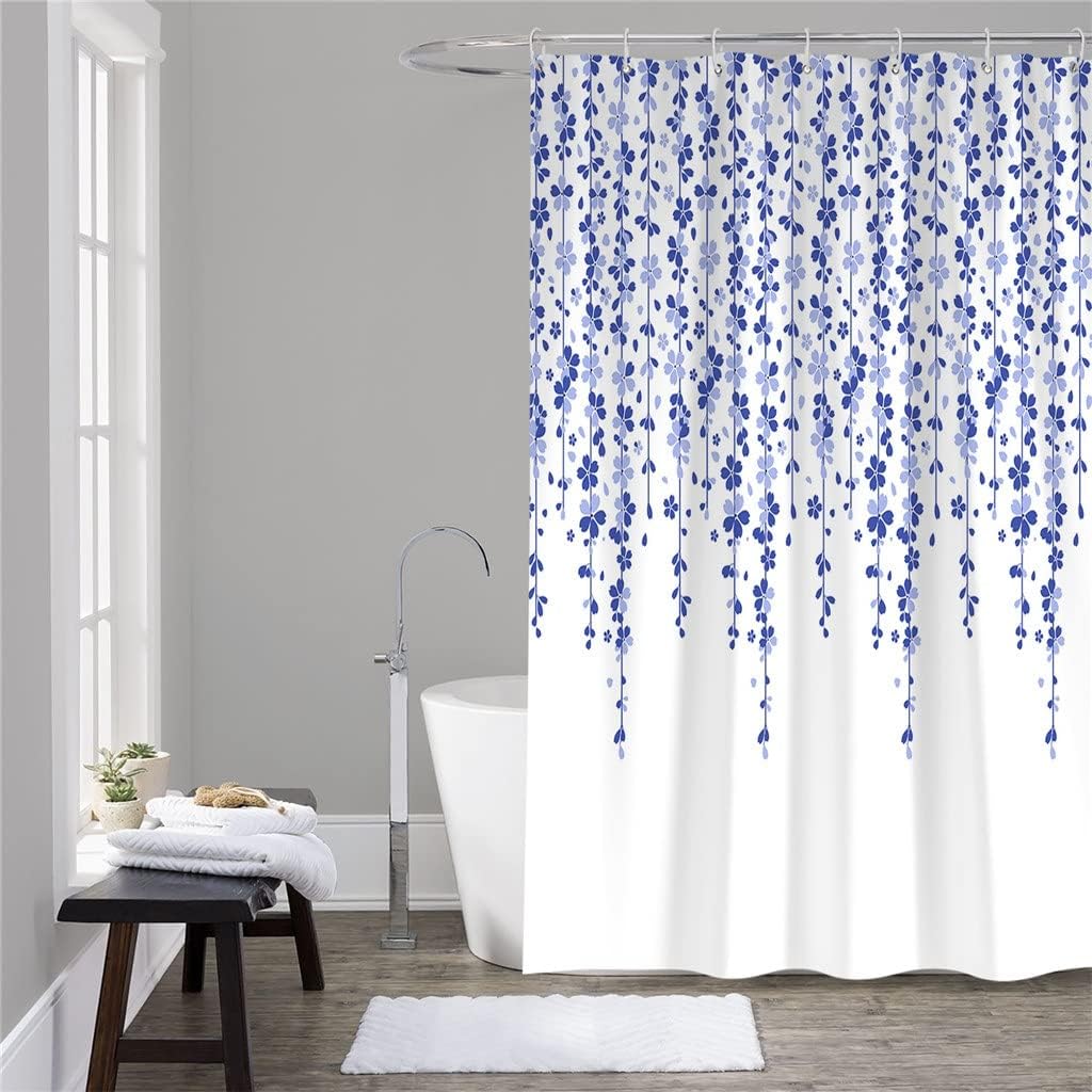 Cherry Blossom Flower Spring Shower Curtains Waterproof Polyester Bath Curtain Bathroom Decor(122x183cm)