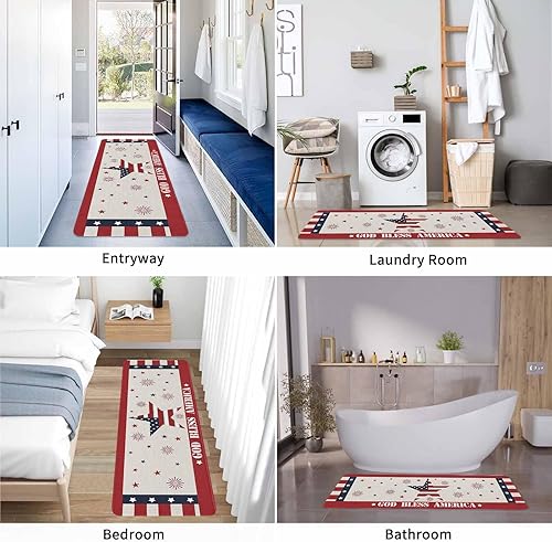 Vista 630 de Tapete de Feliz Navidad, tapete antideslizante para puerta delantera, baño, cocina, dormitorio, patio, entrada, 16 x 24 pulgadas, rojo, negro y verde