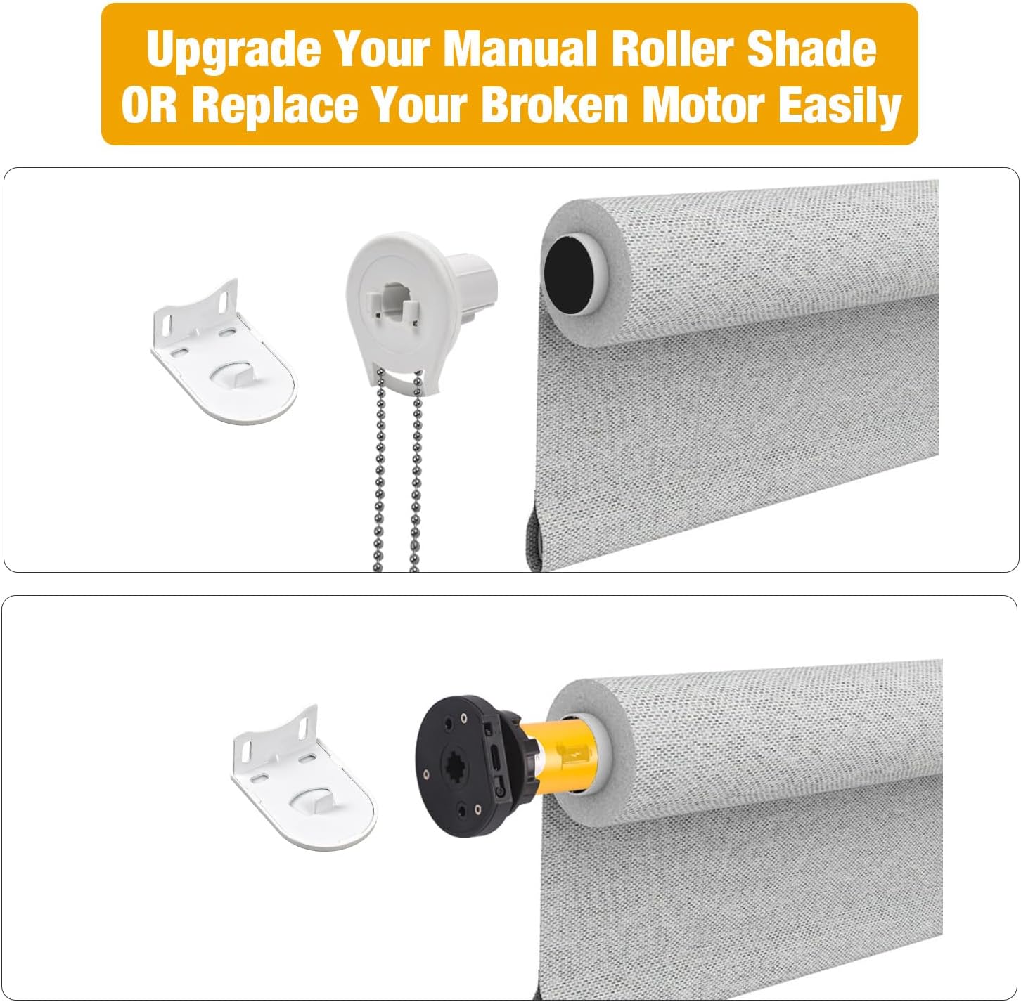 AM25 Zigbee Smart Blinds Motor for 1.5" Shade Tube, Type-C Rechargeable Window Shade Motor, 10 lbs Load Capacity, DIY Motorized Zebra/Roman/Roller Blinds, Compatible with Alexa & Google Home