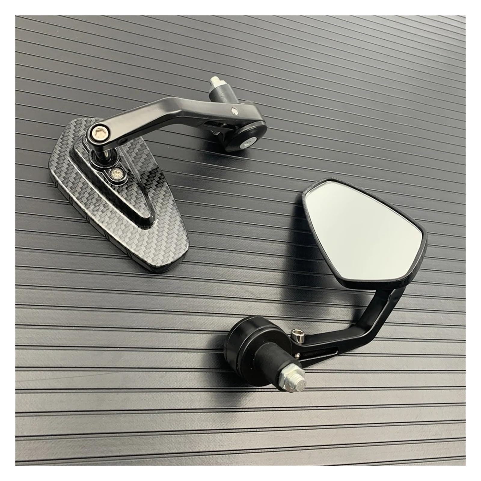 Espejos laterales de moto aluminio 7/8'' 22mm retrovisor extremo de barra Victoria Carbon