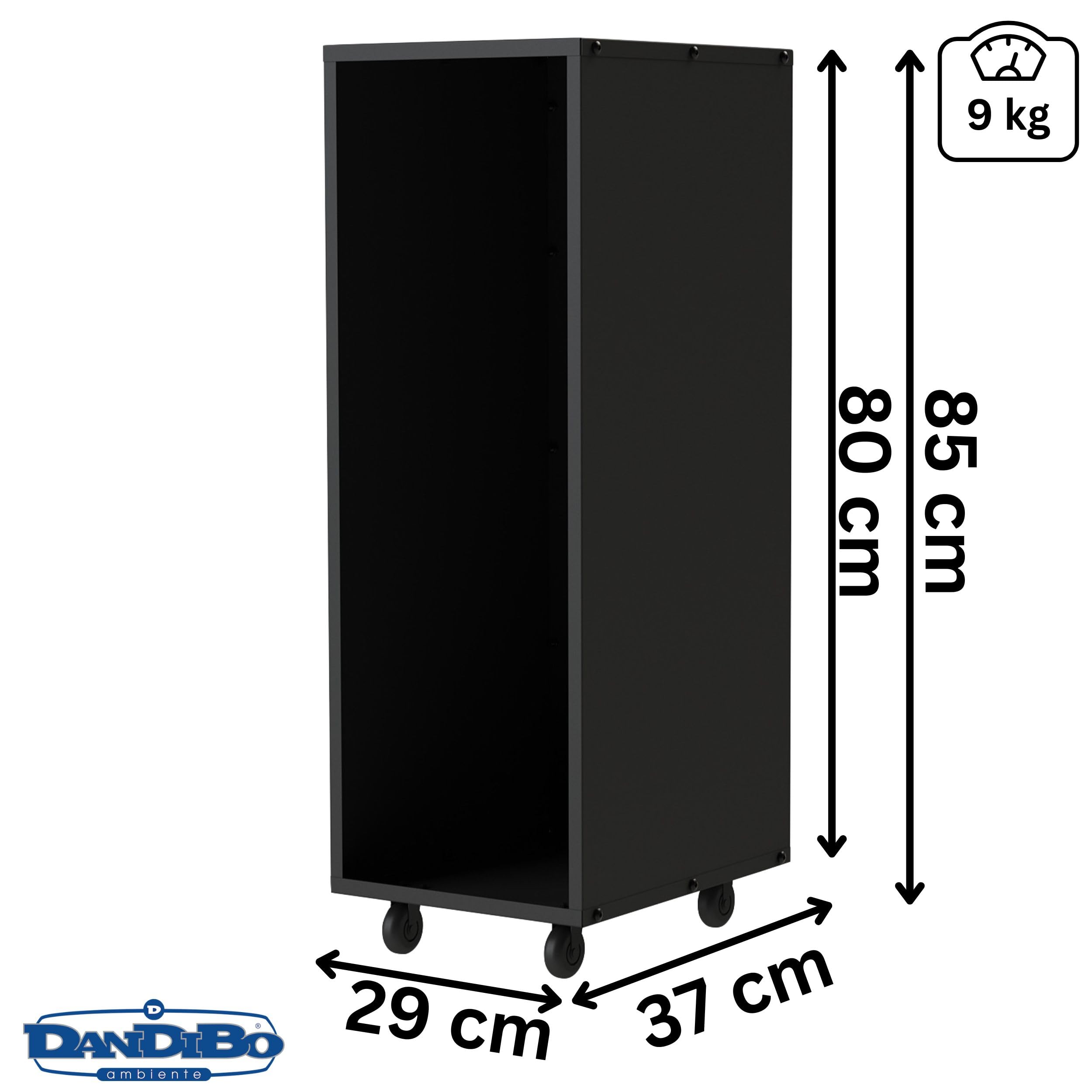 DanDiBo Kaminholzregal Innen Metall Schwarz Kaminholzständer 85 cm mit Rollen 96359 Kaminholzwagen Holzkorb Kaminholzhalter Holzregal