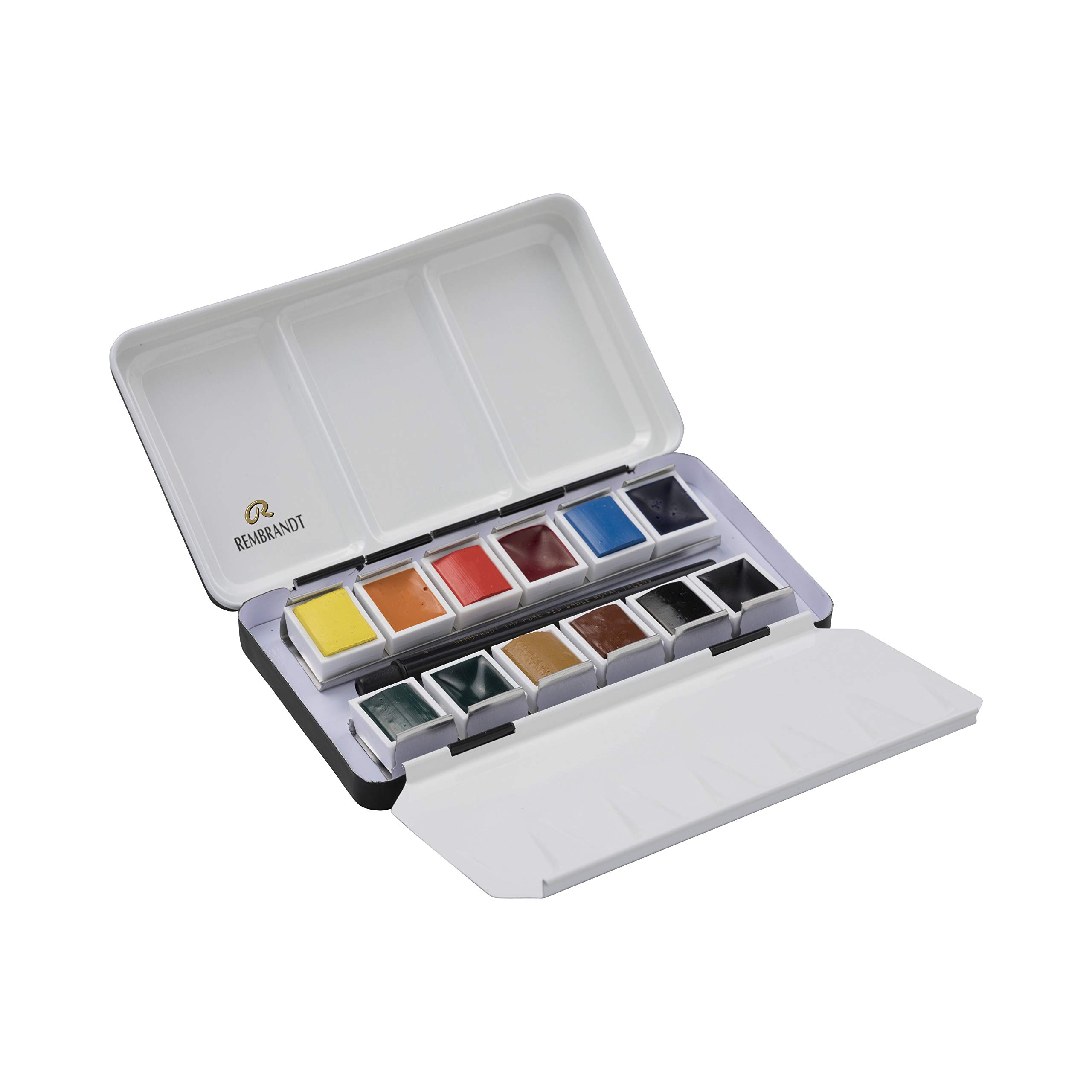 Rembrandt Profi-Aquarellfarben-Set in luxuriöser Metalldose | 12 monopigmentierte Farben + Pinsel