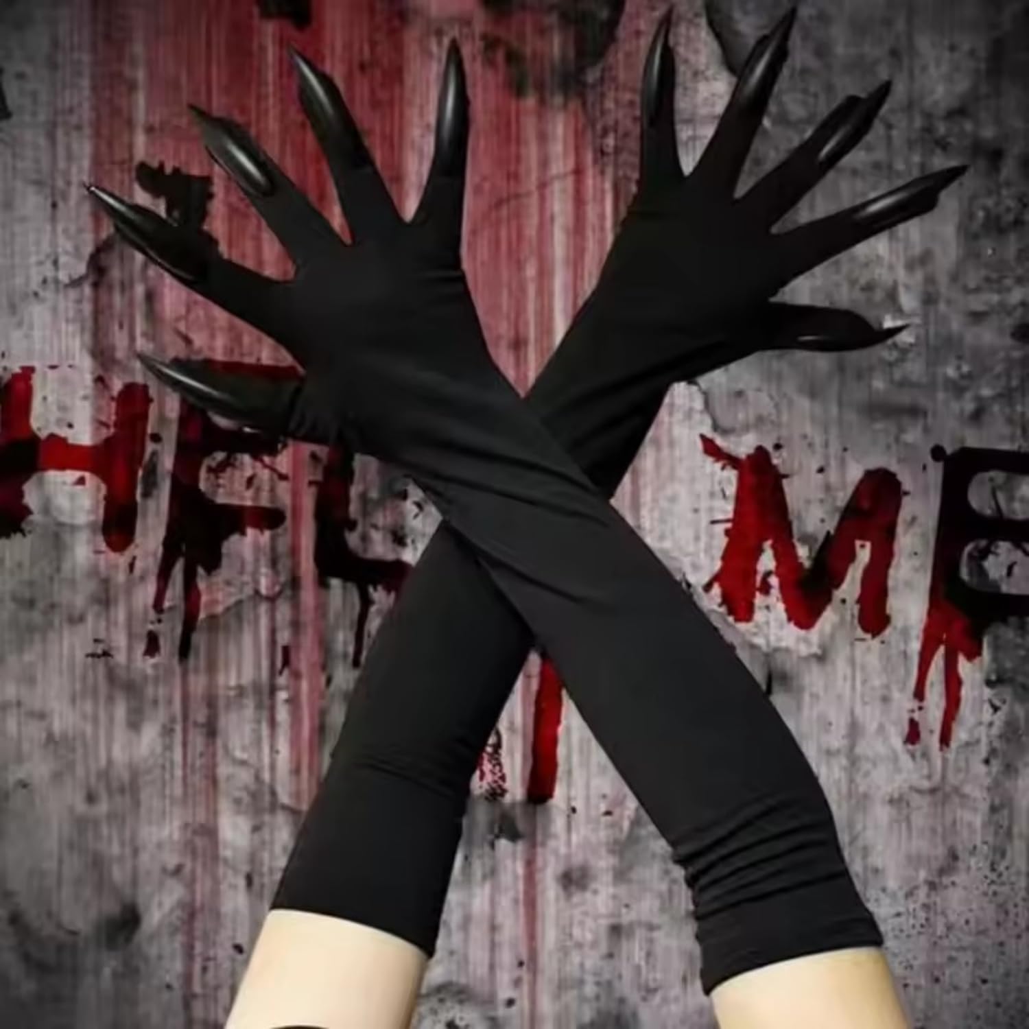 Dzrige Halloween Costume Paw Gloves Witch Claw Gloves Long Gloves with Fingernails for Halloween Party Decoration Supplies - Image 5