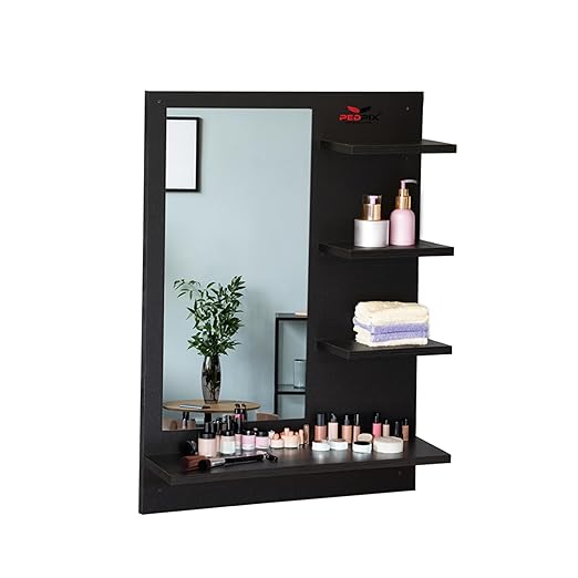 PEDPIX Dressing Wall Unframed Mirror with Shelves Stylish Wall
