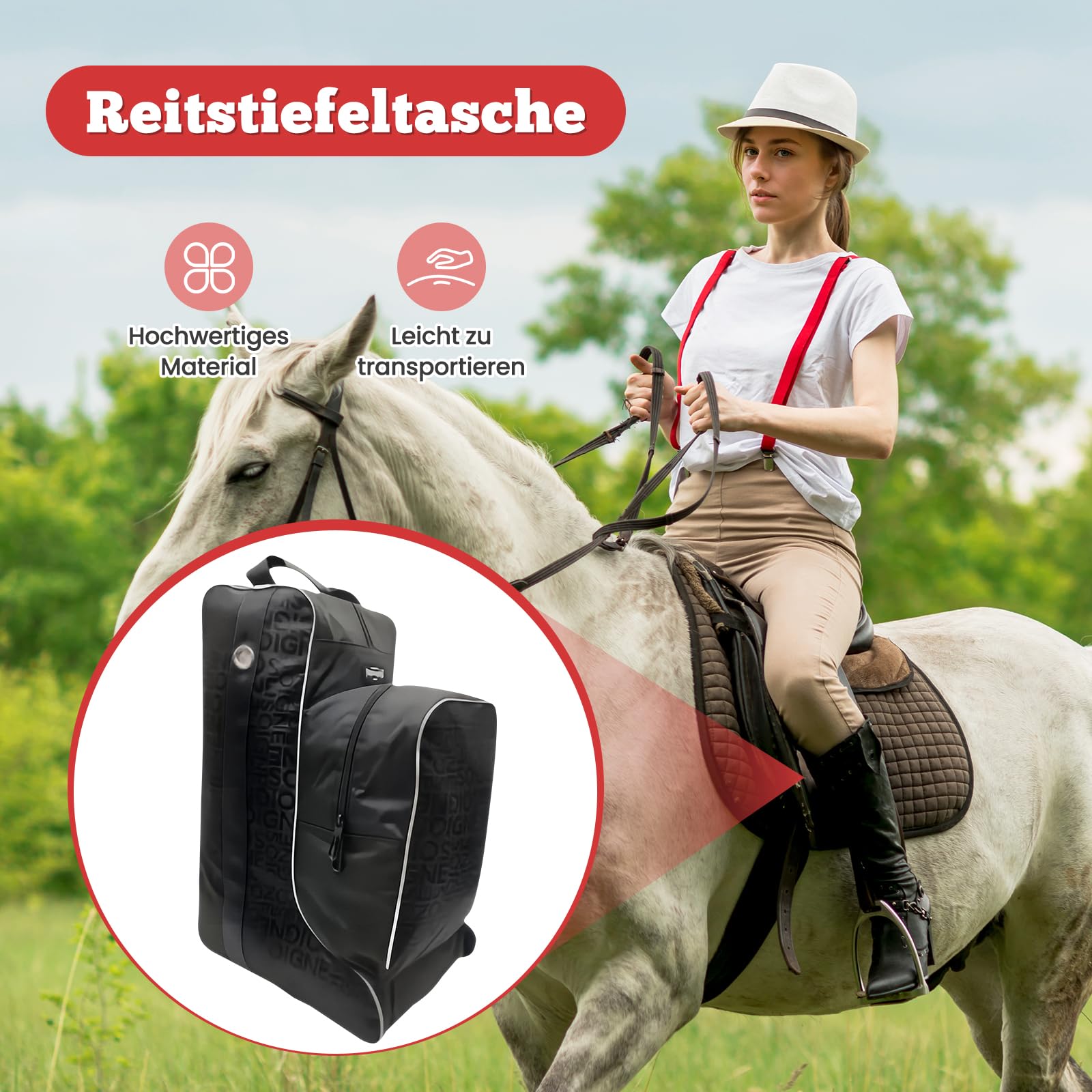 KESOTO Reitstiefeltasche, Mehrzweck Profi für Cowboystiefel, Hohe Stiefeltasche