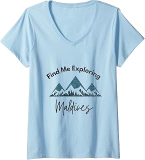 Womens Find Me Exploring Maldives Travel Vacation Maldives V-Neck T-Shirt