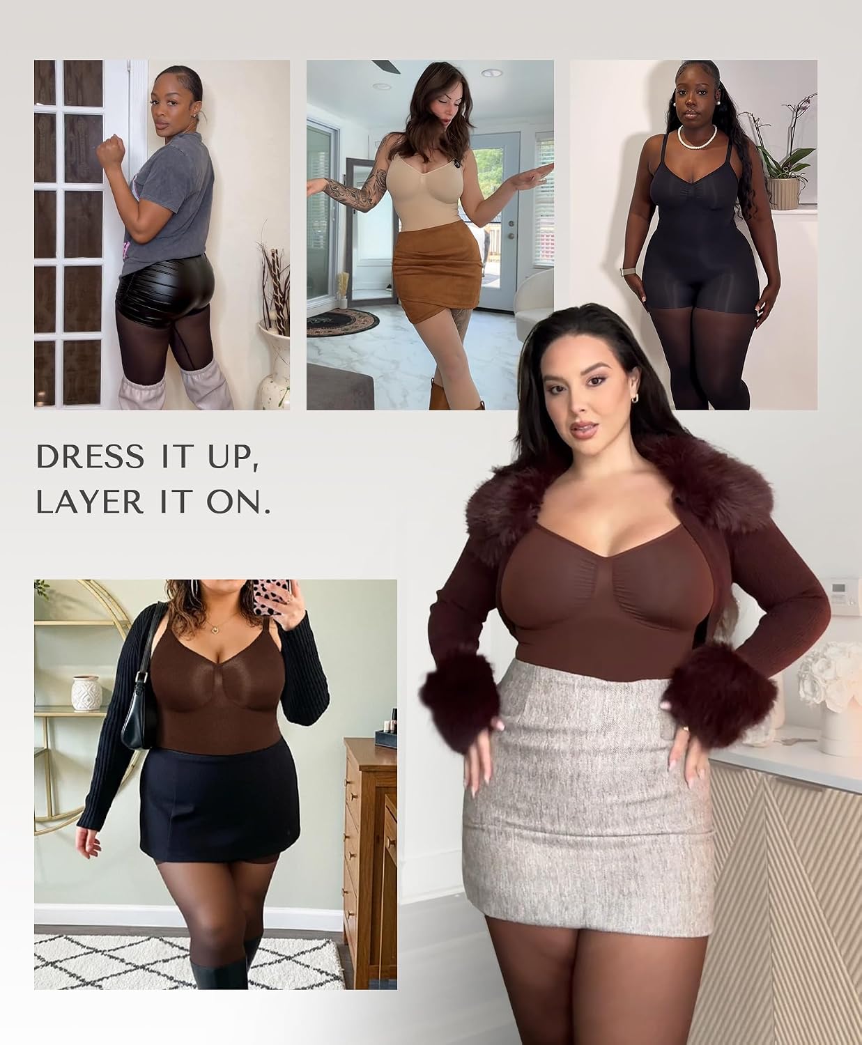 SHAPELLX Full Body Shapewear for Women Tummy Control Sheer Footless Pantyhose Compression Tights Body Shaper Bodysuit