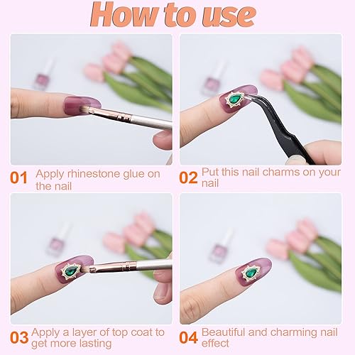 Miniatura 3 de PAGOW 48 piezas de diamantes de imitación de gota de corazón para uñas, varios tamaños AB iridiscentes cristales 3D diamantes, arte de uñas, dijes