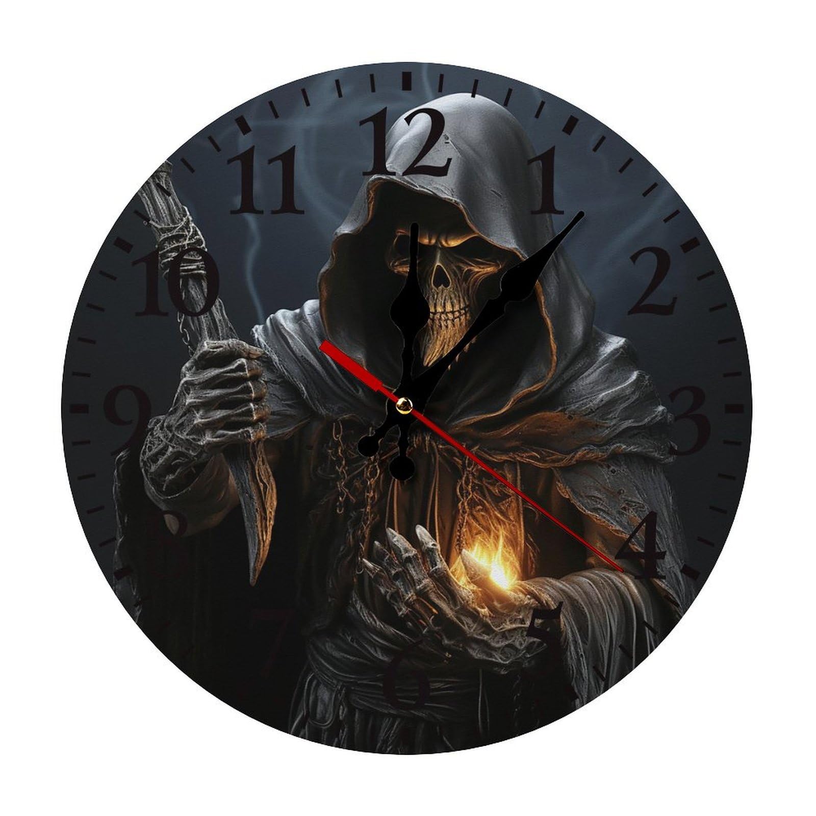 Horloge pour cuisine et salon Grim-Reaper tendance 30 cm