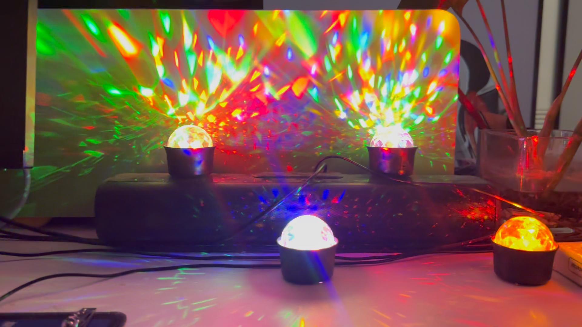 2Pack Mini Disco Ball Light Sound Activated Multicolor Disco Party Lights, USB Rechargeable Battery Dj Strobe Lights, Led Disco Ball Lights for Dance Parties Birthdays Car Indoor Stage Decorations