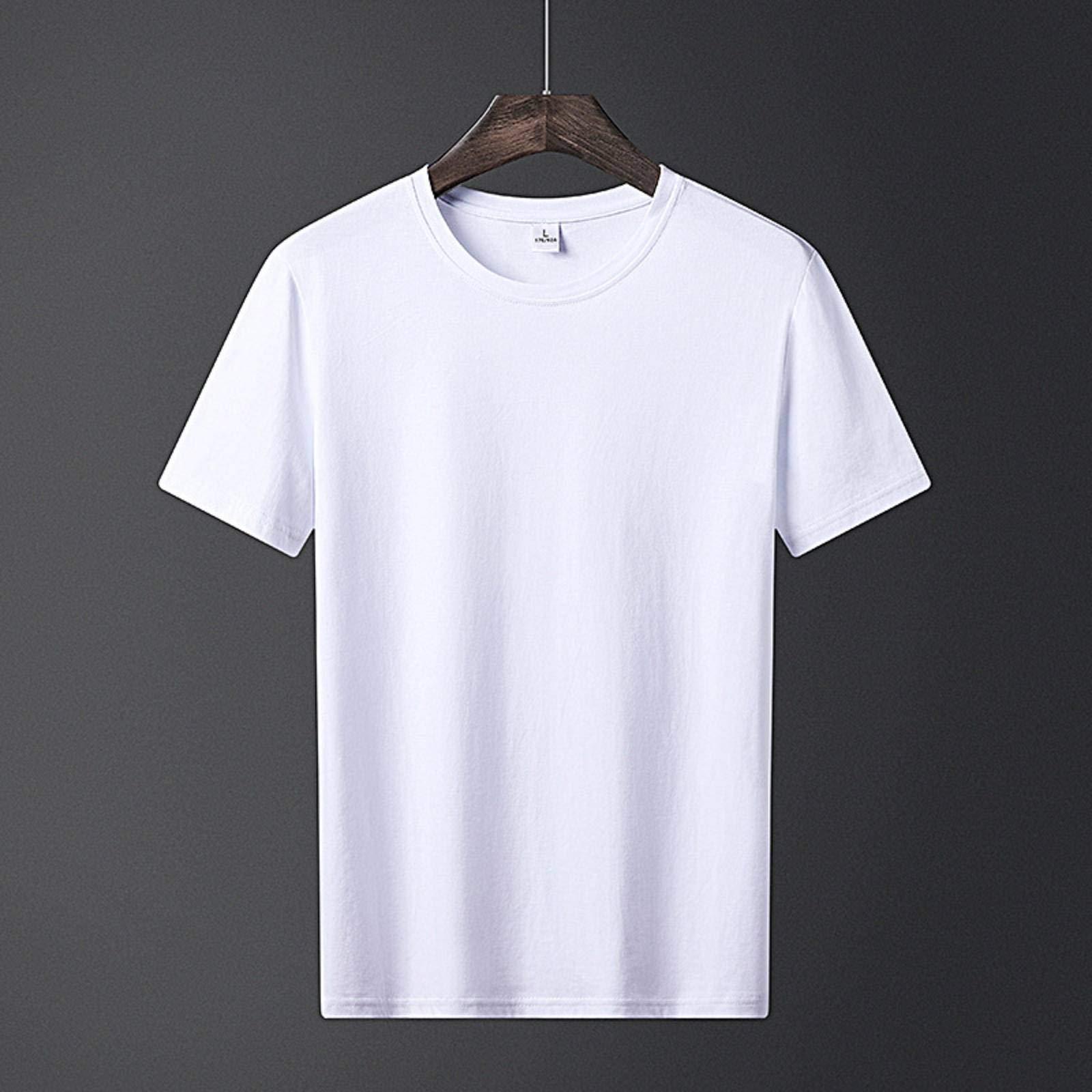 N\CMen's T-shirt Casual Fashion Trend Solid Color T-shirt, Men's Summer Thin Round Neck Short-sleeved T-shirt Men's Top