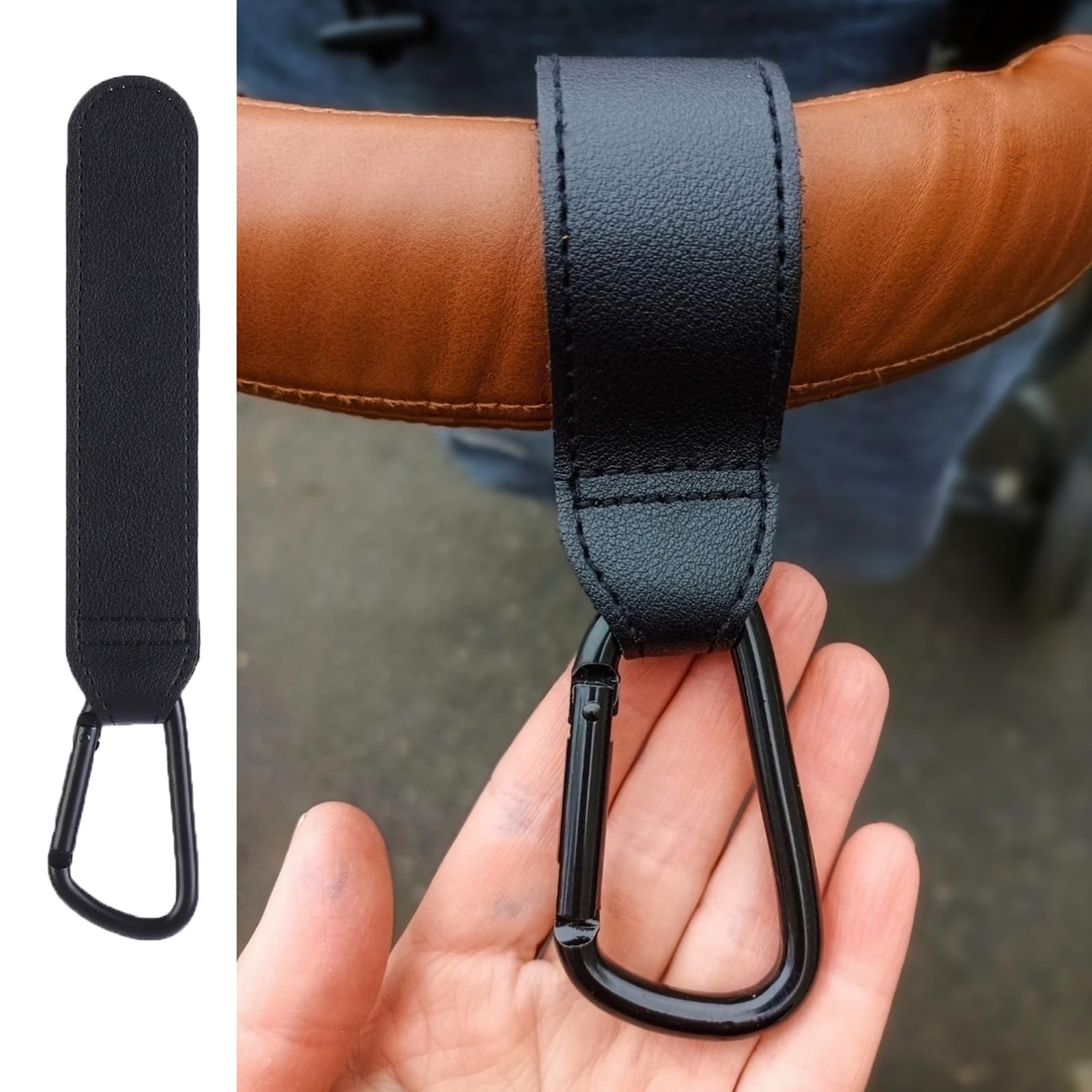 2 Ganci Per Passeggino - Rosa, Per Appendere Borse E Zaini - Fino A 15 Kg - Foto 4