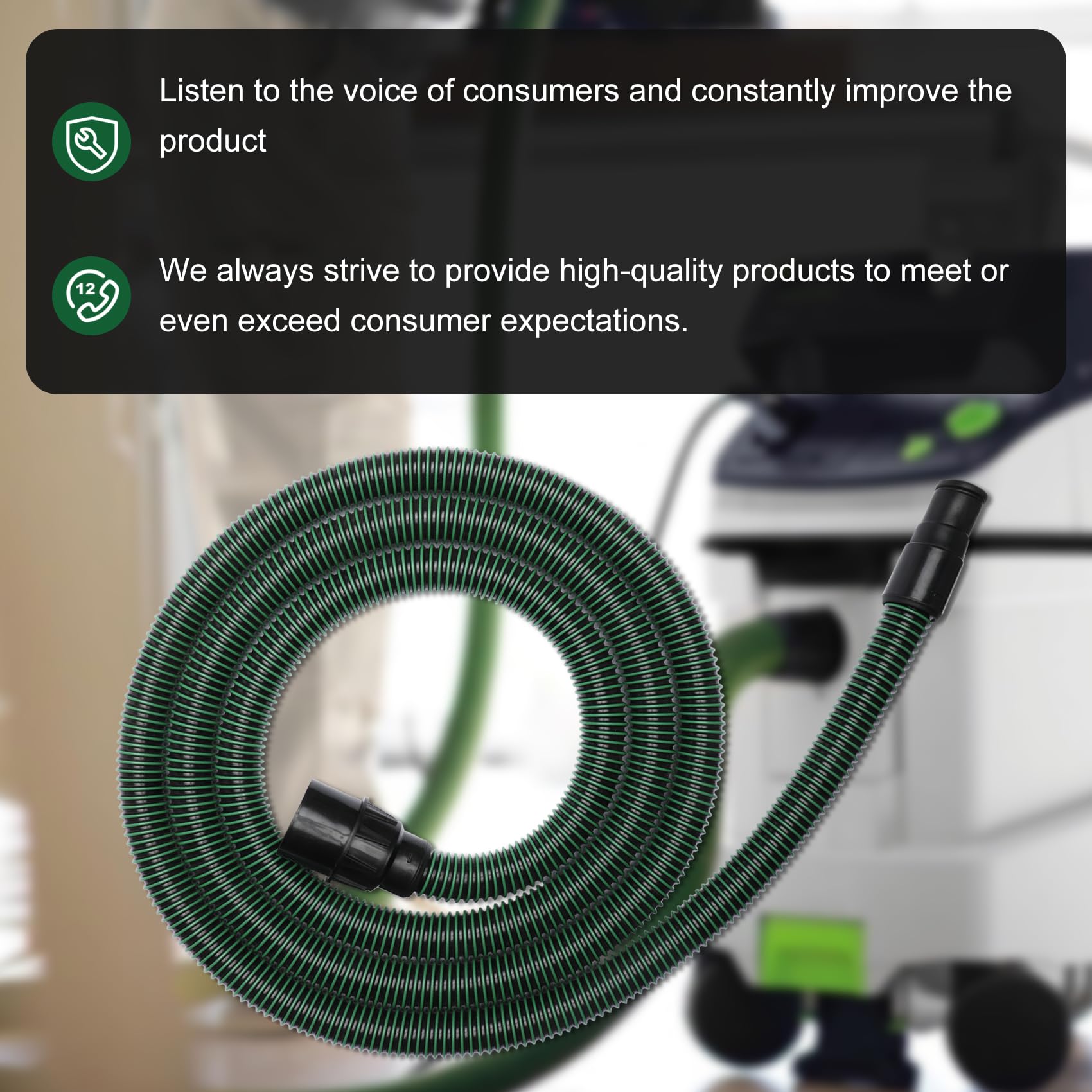 Feikeer Tubo aspiratore per Festool, compatibile con aspiratore Festool, tubo in plastica trasparente da 22 mm, di piccole e medie dimensioni