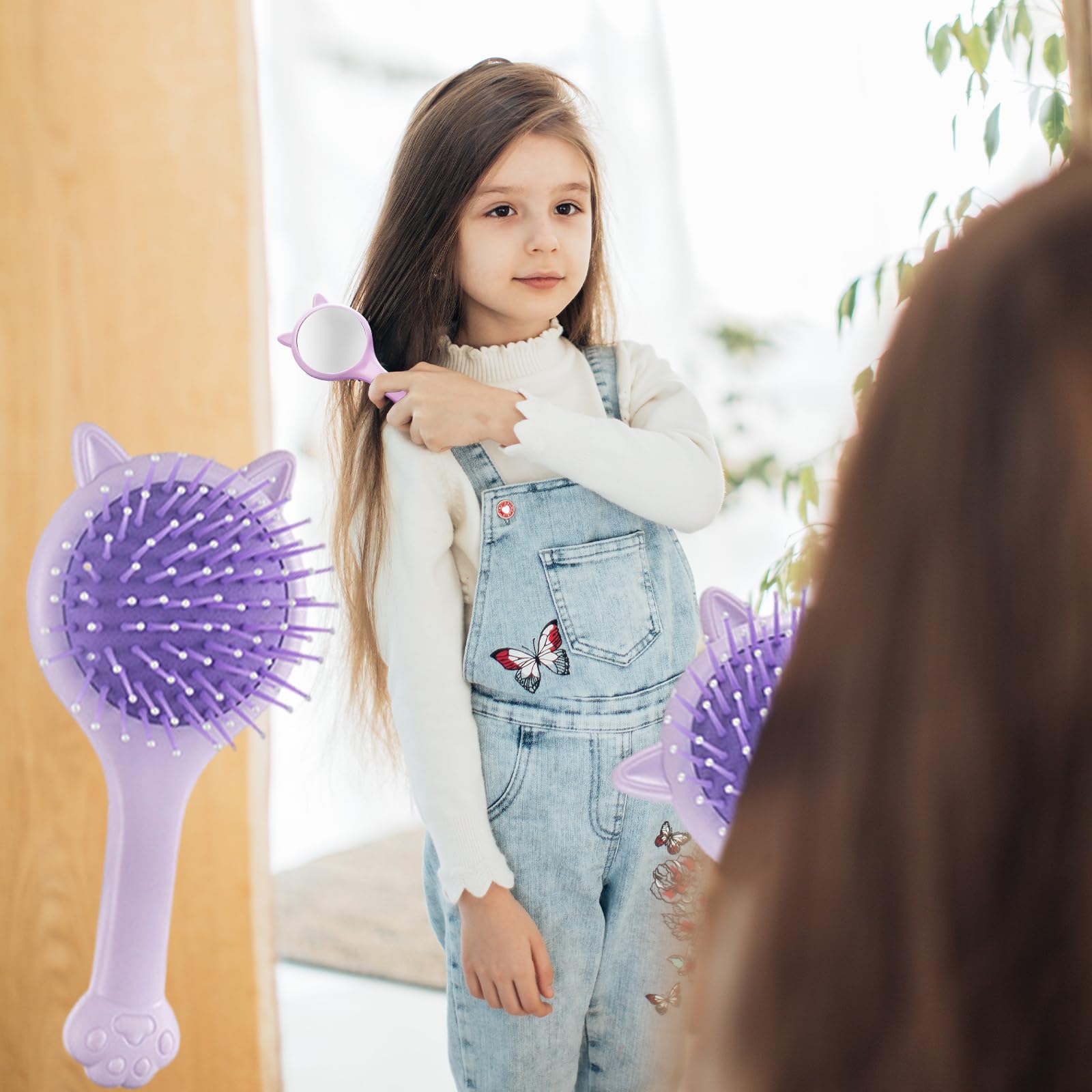9 Pcs Hair Brush, Kids Hair Brush Set Animal Baby Hair Brush Tangle Teezer Hair brush Wide Tooth Toddler Hair Brush for Kids Curly Straight Hair - Image 3