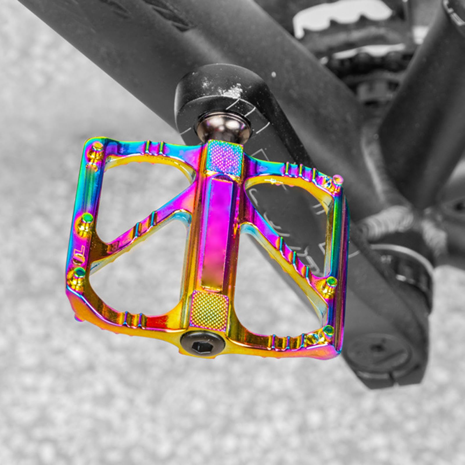 Pedali Per Bici Colorati - Poudali Per Bici Da Piattaforma Anti-Scivolamento | Cromo Molibdeno Albero in Acciaio | Pedalig Confortevole per Alluminio Leggero , Conducente Comfort tab