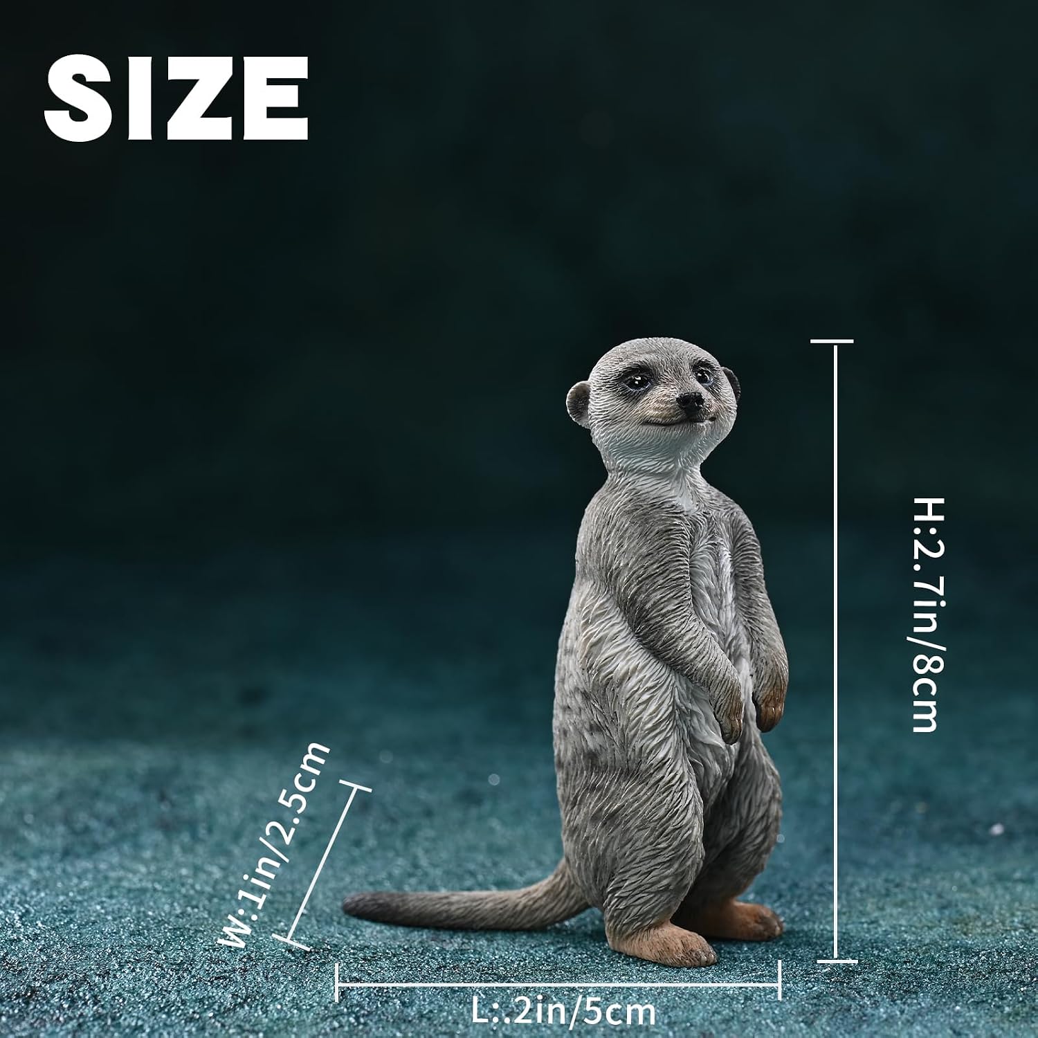 MMOS X JXK Meerkat Statue Wildlife for Home Decor, Durable Polyresin with Intricate Details, Animal Sculpture Gifts for Men Dad Birthday