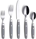 ANNOVA Silverware Set 20 Pieces Stainless Steel Color Handle with Rivet/Retro Flatware (Mix morandi, 20 Pieces)