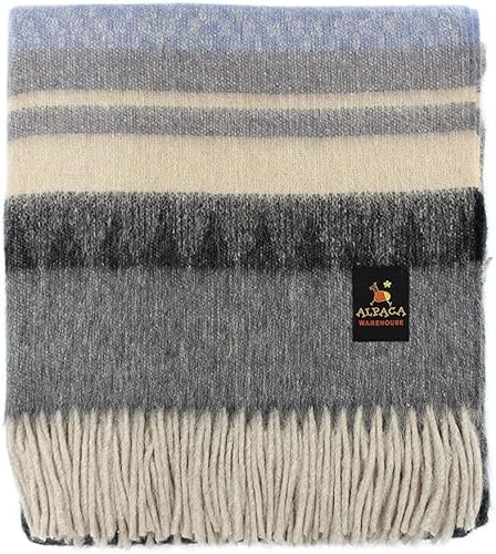 Miniatura 42 de Manta de lana de alpaca, diseño cherokee para cama, sofá, manta suave y cálida de lana de alpaca peruana, 72 x 60 pulgadas