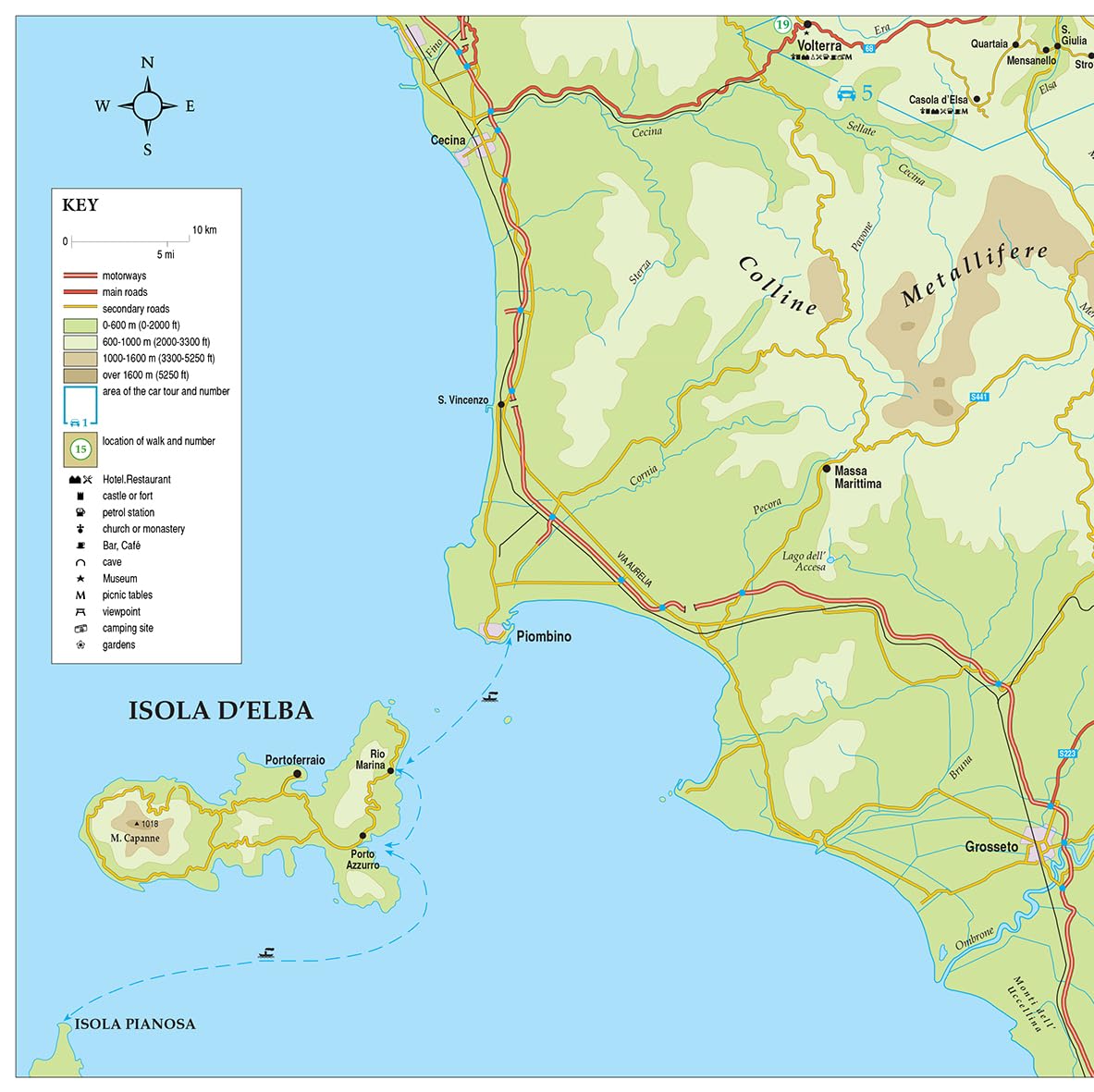 Tuscany Sunflower Walking Guide: 75 long and short walks and 8 car tours (Sunflower Guides)