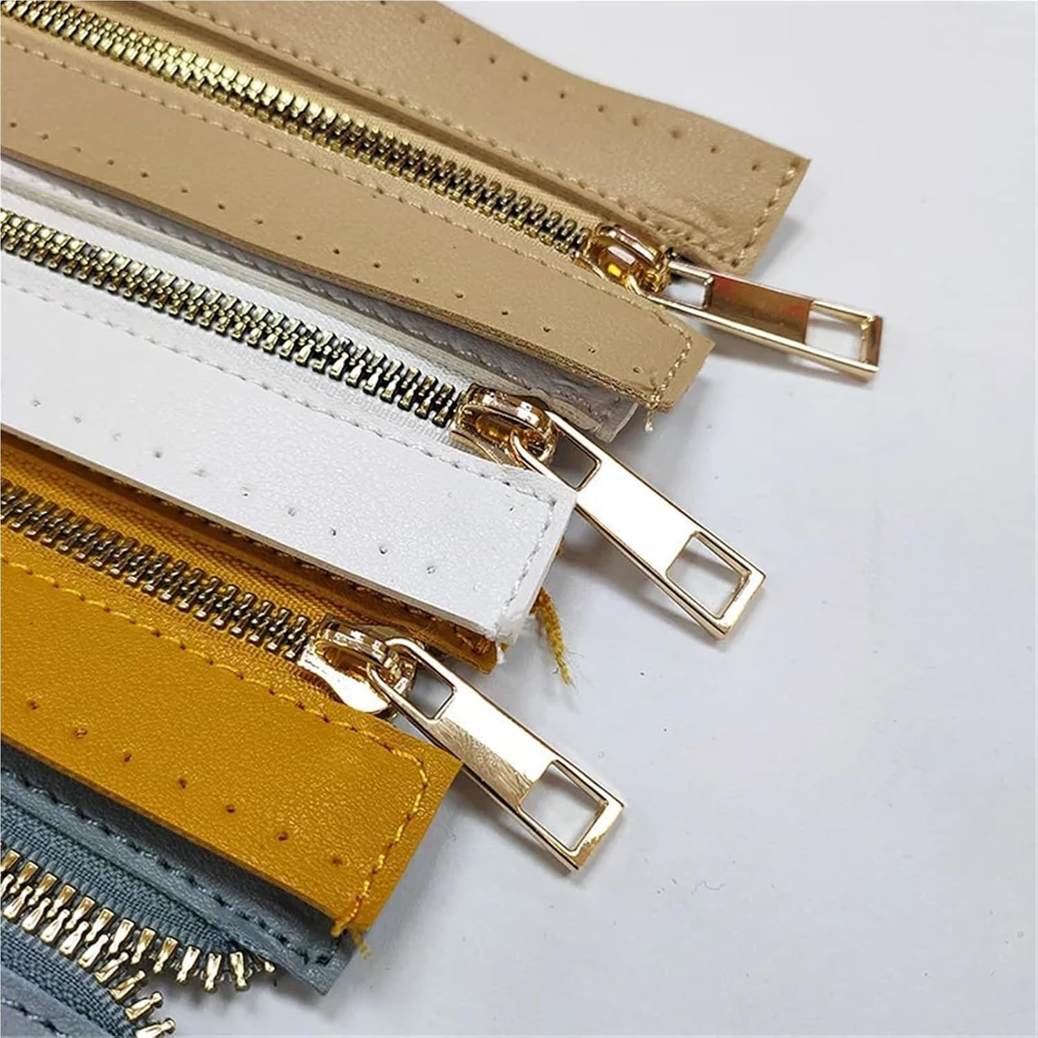15pcs DIY Zipper for Woven Bag PU Leather for Accessories Clothing Soft Zippers(Blue)