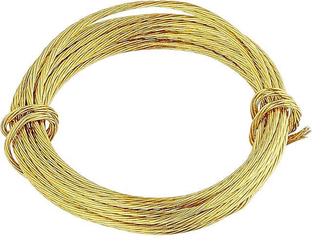 Merriway Brass Number 2 Picture Wire, BH04070, 3 Metre (9.5 feet) x 1.1 mm, 18 kg (24l b), Breakweight