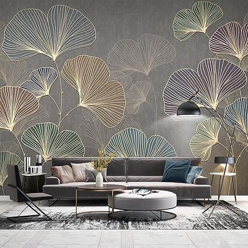 Vinilo adhesivo para pared, diseño de rayas abstractas, color gris Ginkgo Biloba, de lujo, grande, autoadhesivo, papel de contacto extraíble, vinilo