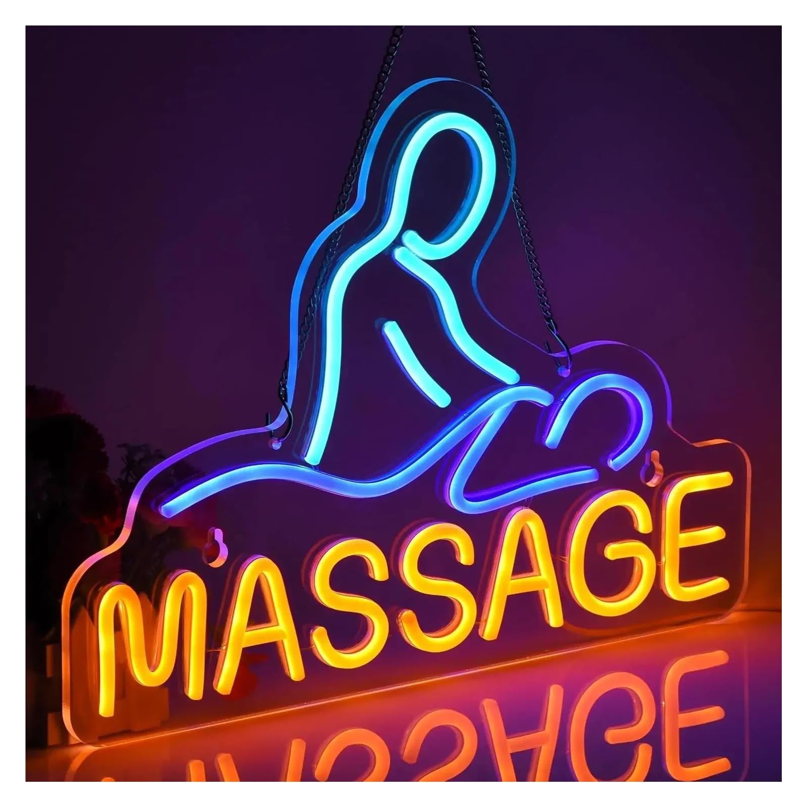 néon signe Panneau Lumineux Pour Massage, Alimenté Par USB, Pour Décoration Murale, Salle De Jeux, Club, Bar, Magasin De Massage 40x29.3cm
