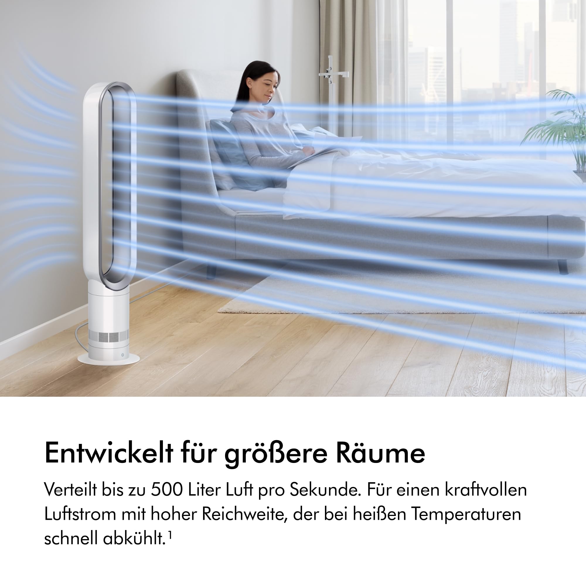 Dyson Cool AM07 Turmventilator – Leistungsstarke Air Multiplier Kühlung, 10 Geschwindigkeitsstufen, 70° Rotation, Fernbedienung