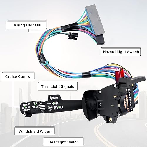 Miniatura 3 de Interruptor de señal de giro combinado multifunción Interruptor de control de crucero de riesgo de limpiaparabrisas para 1995-2002 Che-vy Tah-oe,