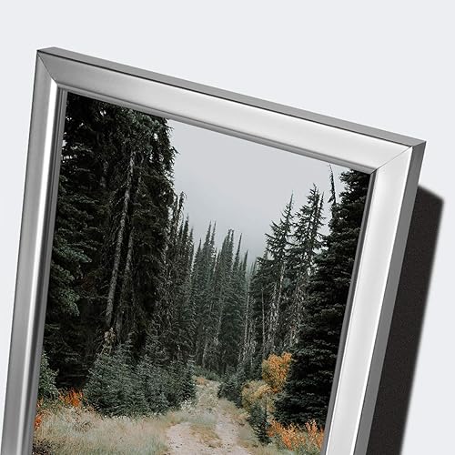 Miniatura 5 de Marcos de fotos de 8 x 10 pulgadas, marcos de fotos plateados para pared o mesa, marco de diseño simple con acabado brillante, perfecto para