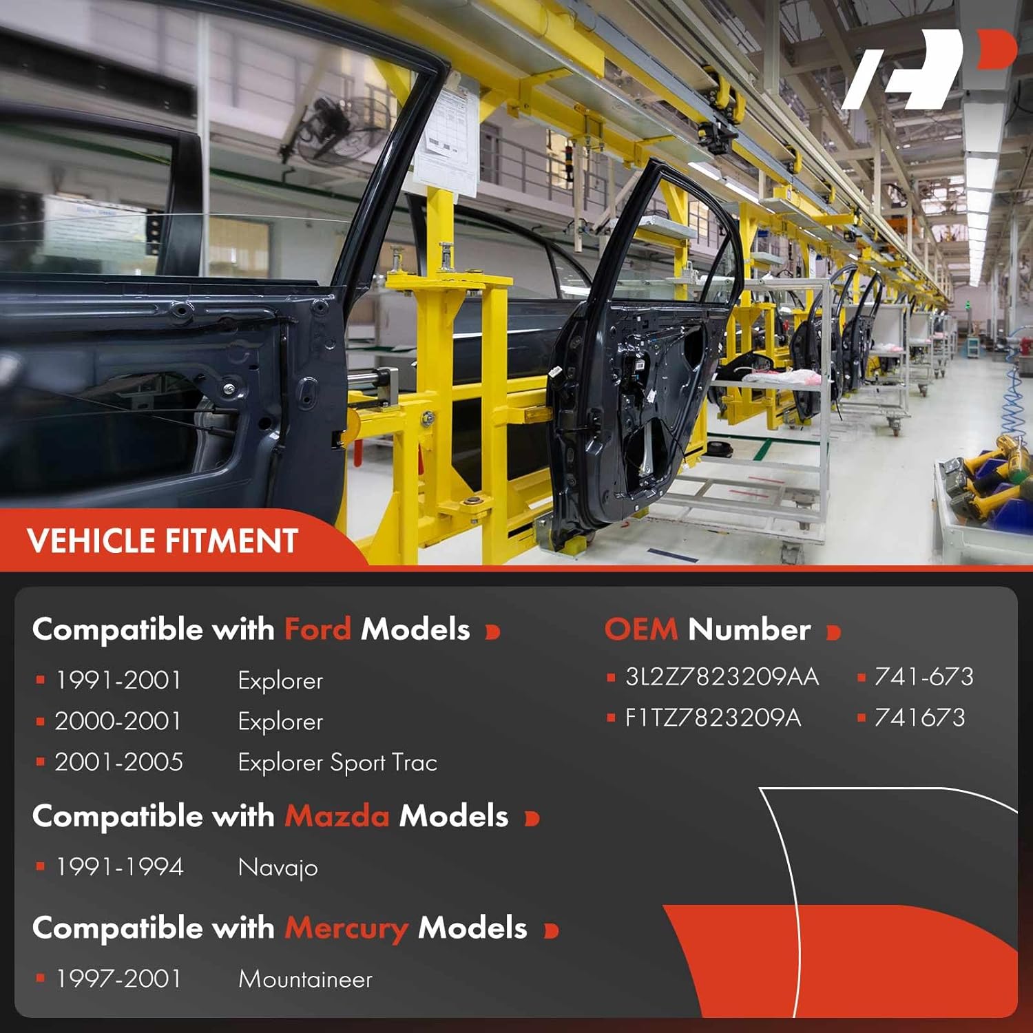 A-Premium Power Window Regulator with Motor Front Driver Side Compatible with Ford Explorer Sport Trac 01-05 Mazda Navajo Mercury Mountaineer 1997-2001 Front Left Driver Side