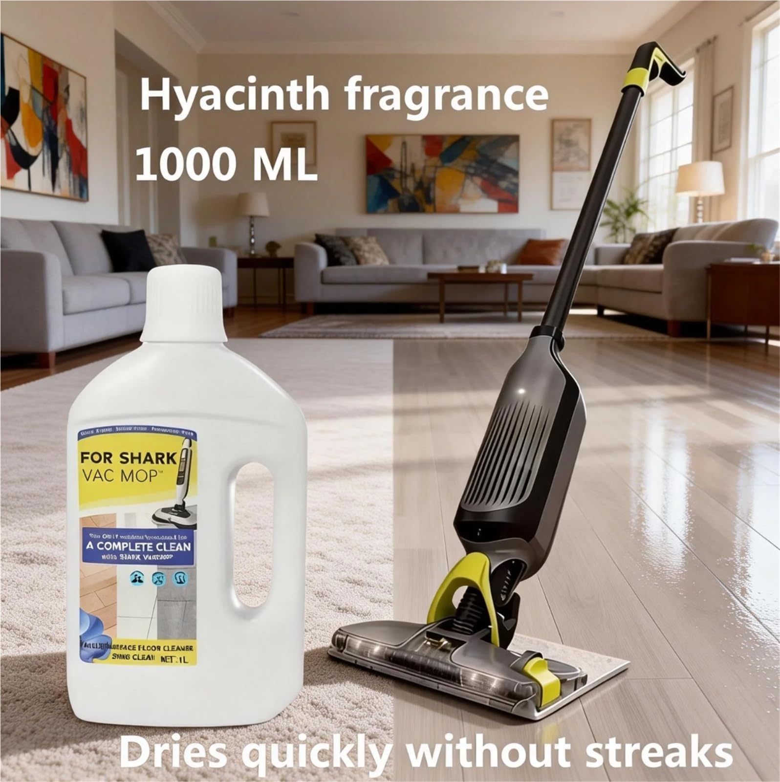 Compatible con aspiradoras Shark Matrix, AI Ultra, RV2310, WD101, WD201, VM252, recambio de limpiador concentrado multisuperficie aroma a jacinto, 1000 ml