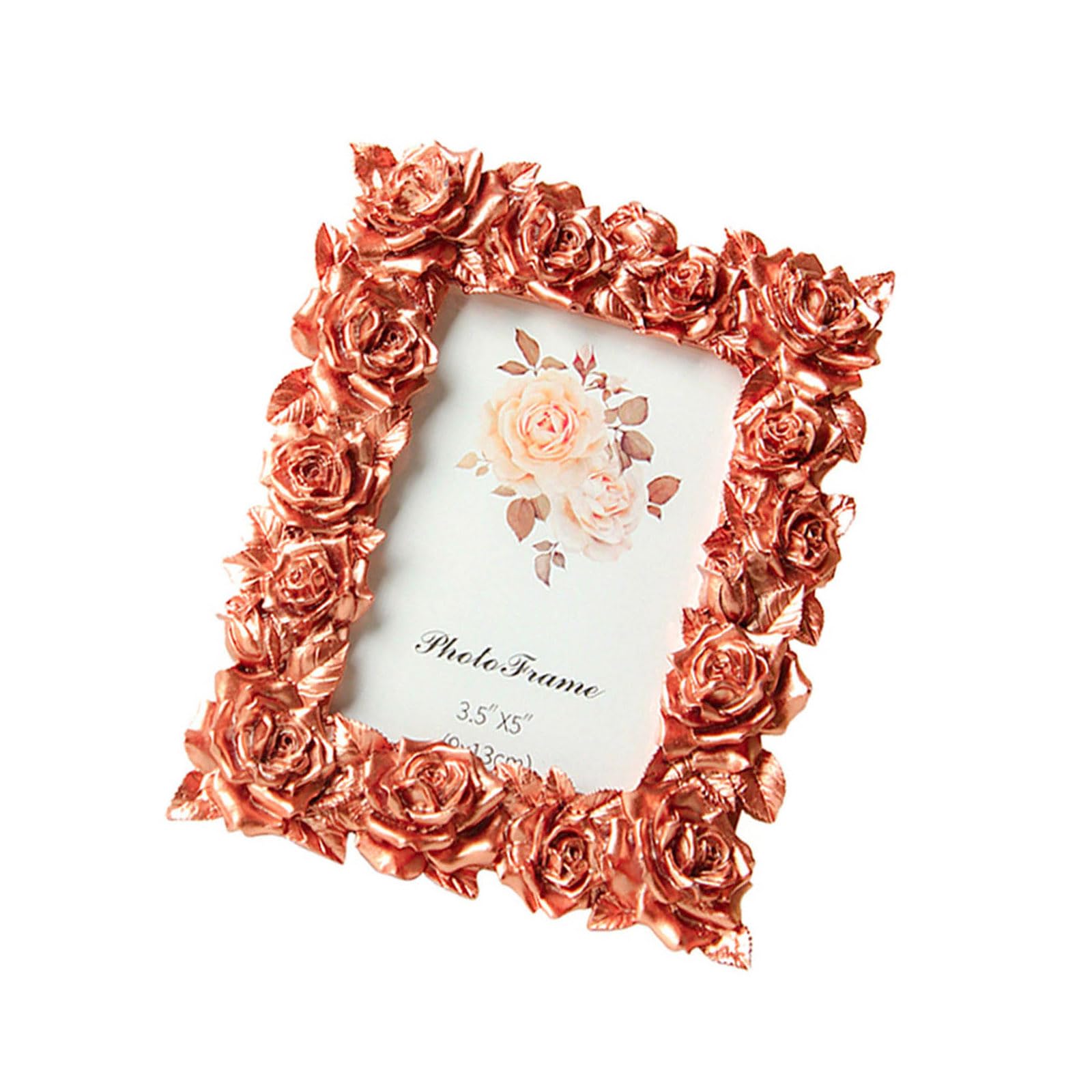 BELOWSYALER Antique Ornate Photo Frame with Florals Relief Retro Picture Frame Wall and Tabletop Display for Home Decors Art Gallery Antique Ornate Photo