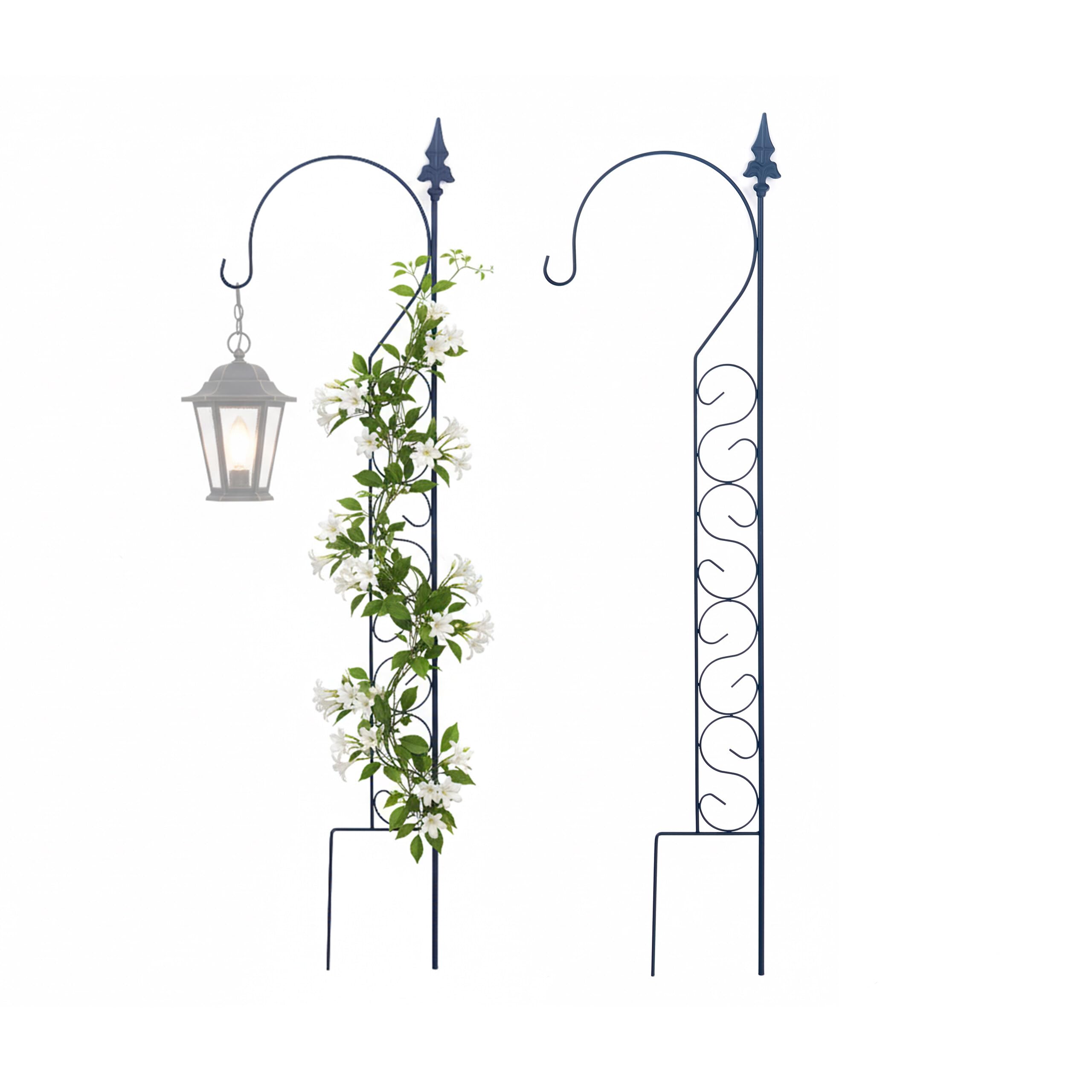 Relaxdays Tuteur pour Plantes grimpantes, Lot de 2, Arceau en métal autoportant, HxL 116x28 cm, Noir