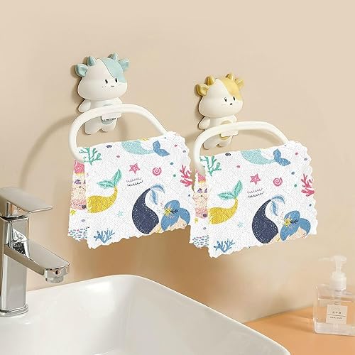 Miniatura 6 de Cute Kawaii Mermaids Soft Print Microfiber Towels for Kitchen Quick Dry Set of 6 Flour Sack Kitchen Towels for Countertop Coffee