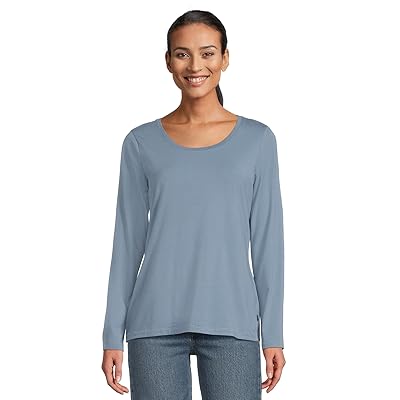 L.L.Bean Soft Stretch Supima T Shirts Scoop Neck Long Sleeve Women