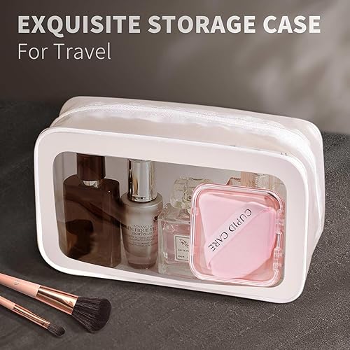 Miniatura 6 de CUPID CARE 6 polvos con 2 estuches de viaje, almohadillas de polvo para polvo facial y base, soplo de maquillaje de terciopelo para polvo suelto,