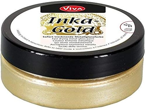 Viva Decor Inka Gold Gilding Wax2.3 oz (plata vieja) - Pasta de pulido metálica a base de cera. Brillo metálico de secado rápido, efectos de alto