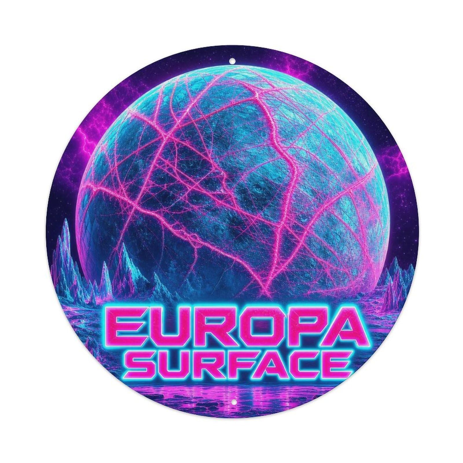 Space Exploration Celestial Europa Ice Moon Universe Metal Tin Sign