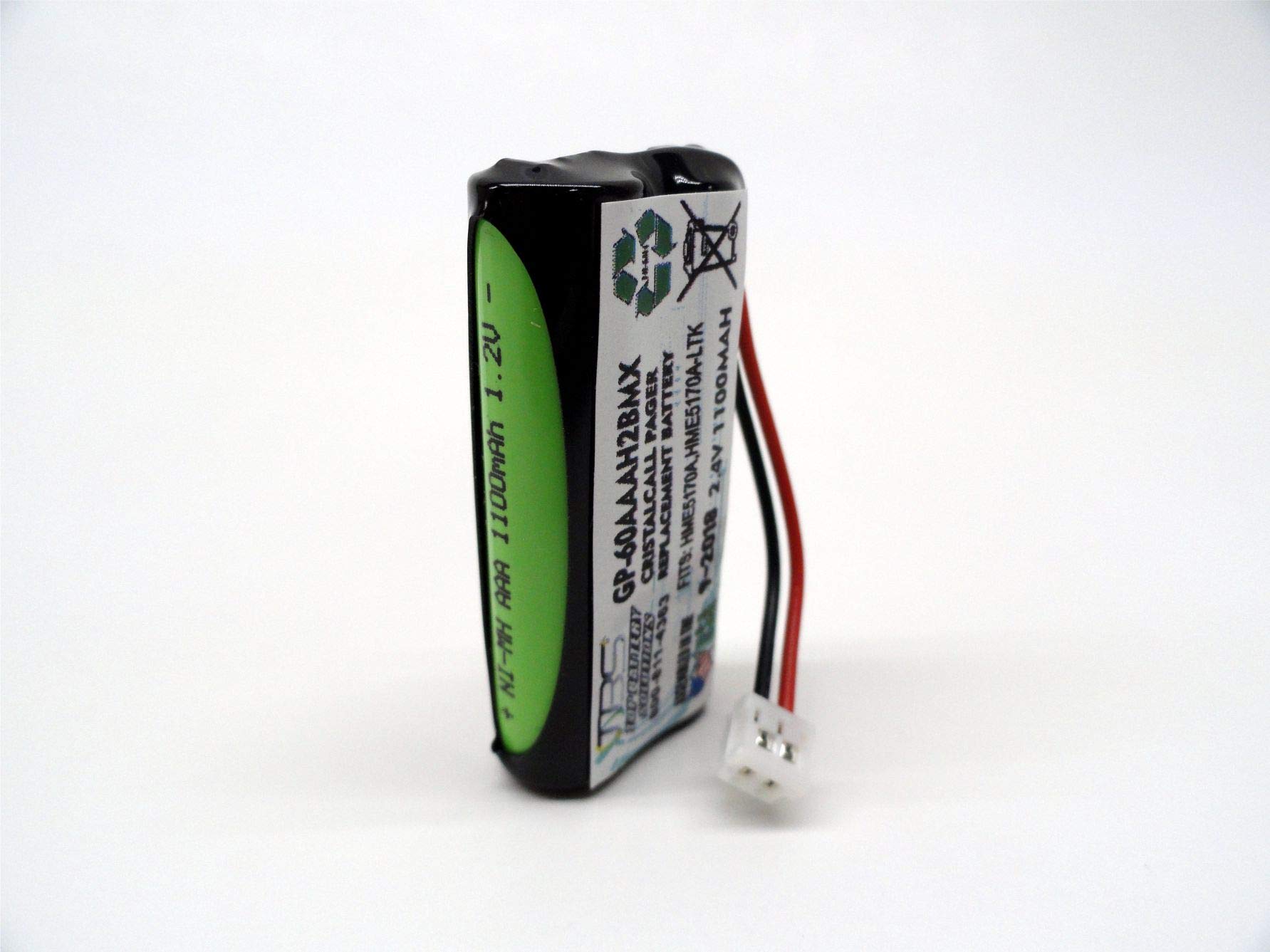 Pager Replacement Battery Crystalcall HME5170A, Crystalcall HME5170A-LTK, GP60AAAH2BMX,Ntn Communications LT2001