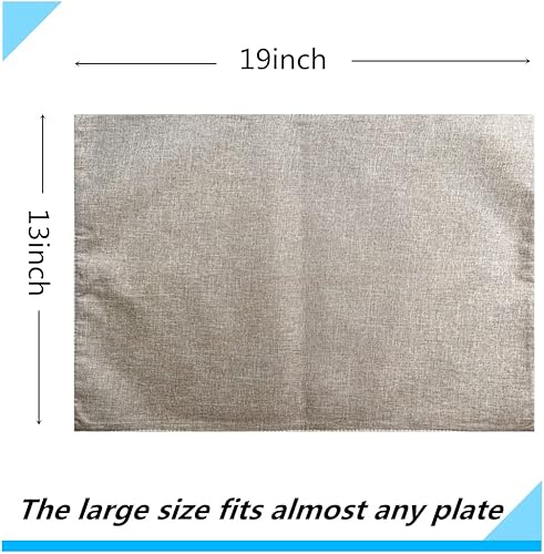 Miniatura 5 de WAZAIGUR Juego de 4 manteles individuales tejidos de tela, lavables, antideslizantes, para mesa de comedor, manteles individuales para mesa de