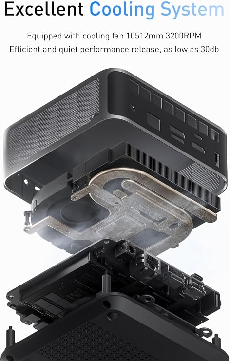 MINISFORUM AI Mini PC M1 Pro-125H with Intel Core Ultra 5 Processor 125H (14C/18T, up to 4.5GHz), 32GB DDR5, 1TB PCIe4.0 SSD, Triple Display with HDMI 2.1/USB4/DP, 5X USB Ports, WiFi 7, BT5.4