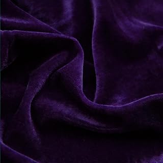 Pannesamt Stoff Meterware 2M x 155cm, Lila Samtstoff Velvet Dekostoff Meterware für Vorhänge Gardinen Tischdecke Sofabezug