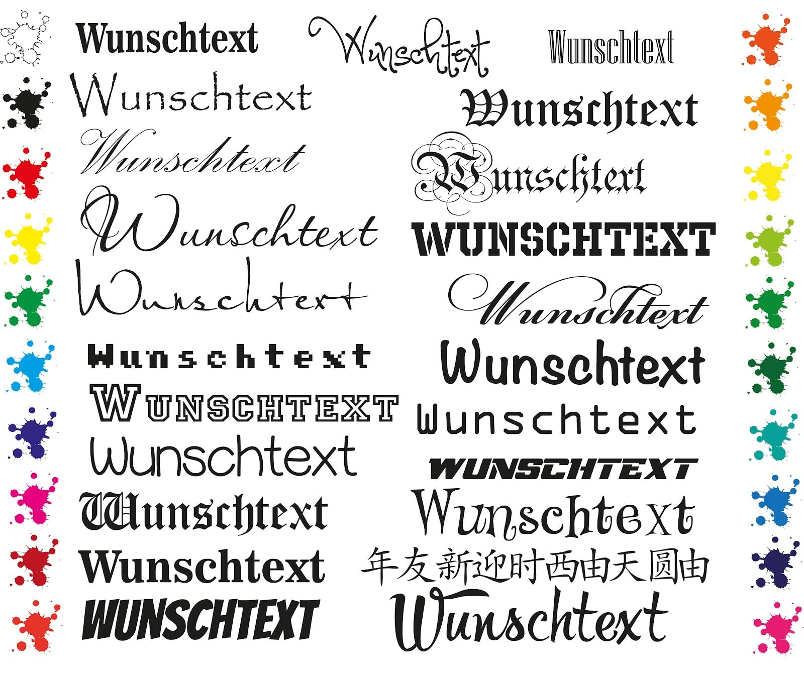 Wunschtext Vinyl Aufkleber – personalisierter Autoaufkleber Schriftzug – selbst gestalten Name Zahl – Sticker für Fahrrad, Wand, Boot