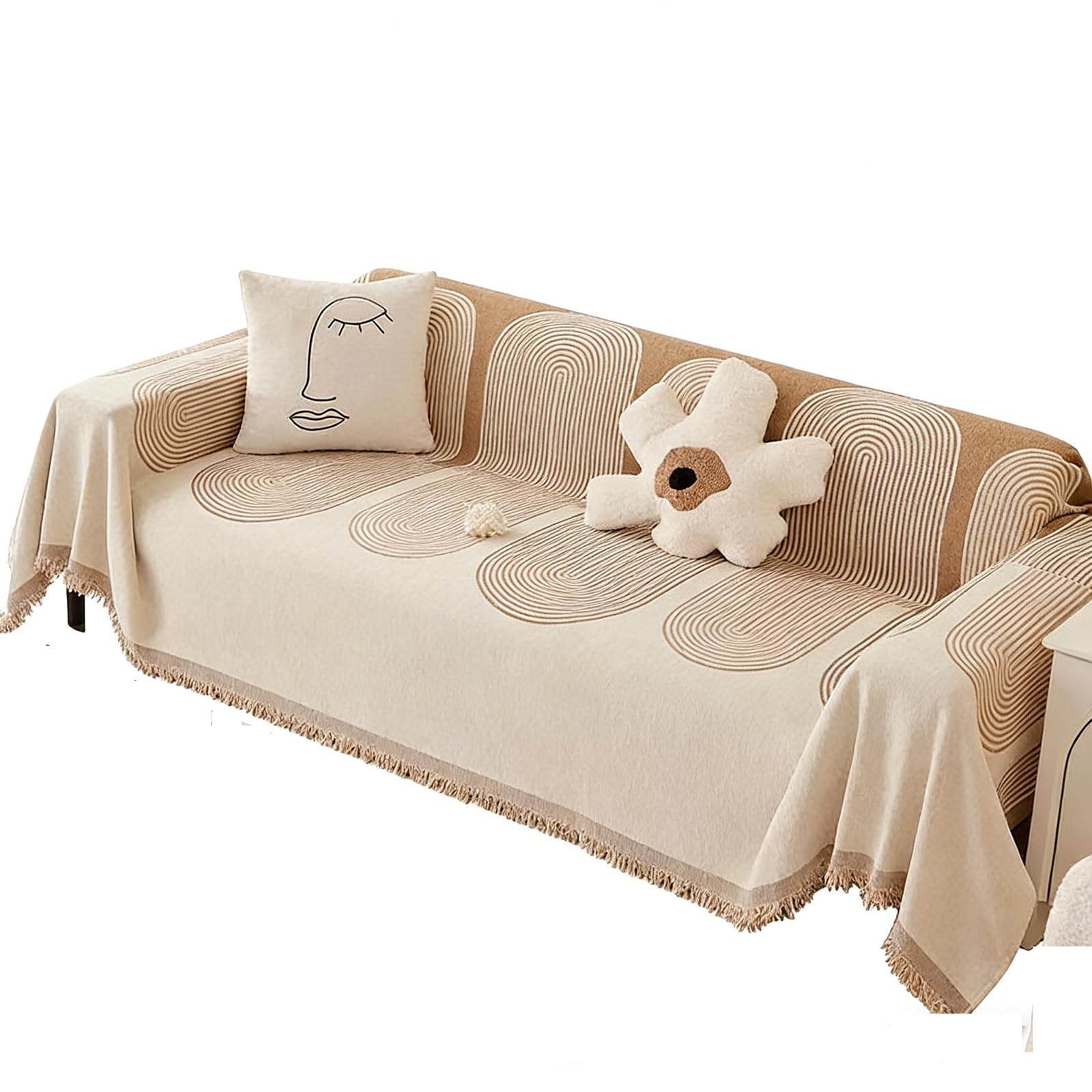 Housse de canapé toutes saisons 180 x 420 cm anti-poussière et lavable