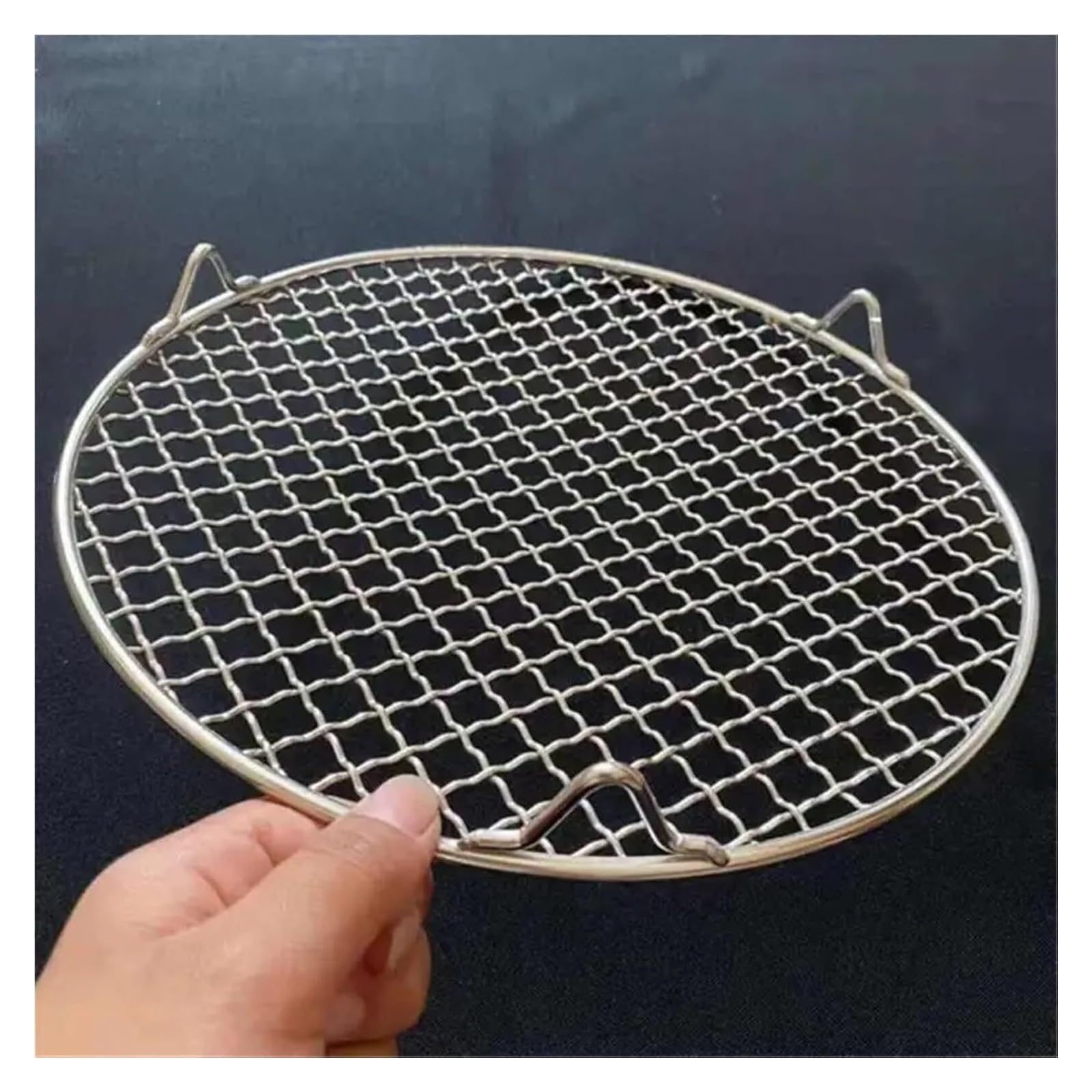 Malla for Barbacoa Redonda De Acero Inoxidable con Patas | Plata 15-60 cm: for barbacoas de acampada y uso en freidoras